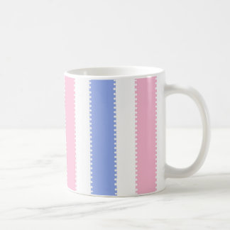Caneca De Café Pontos bonitos e listras cor-de-rosa e roxos