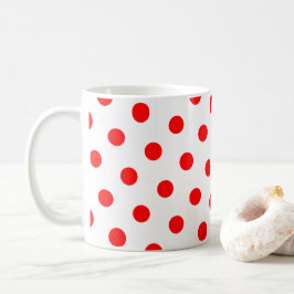 Caneca De Café Pontos Brancos e Vermelhos