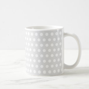 Caneca De Café Pontos Brancos em Cinza Claro