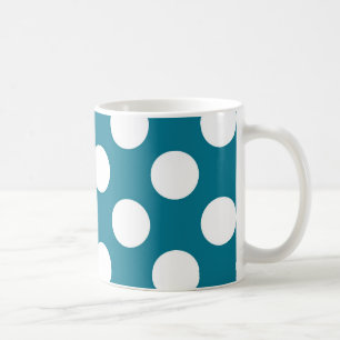 Caneca De Café Pontos brancos no azul - estilo retro