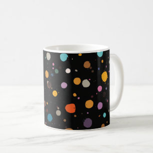 Caneca De Café Pontos Coloridos Brilhantes