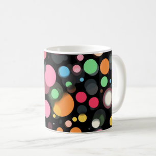 Caneca De Café Pontos Coloridos Brilhantes