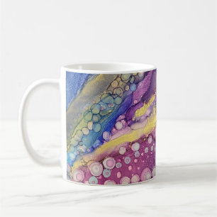 Caneca De Café Pontos coloridos Tinta alcoólica Abstrato líquid