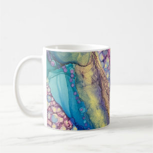 Caneca De Café Pontos coloridos Tinta alcoólica Abstrato líquida 