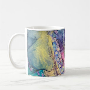 Caneca De Café Pontos coloridos Tinta alcoólica Abstrato líquida 