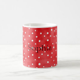 Caneca De Café Pontos Creme Vermelhos