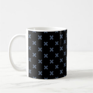 Caneca De Café Pontos crus de cinza azul sobre preto