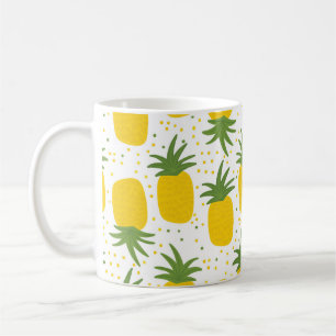 Caneca De Café Pontos de abacaxi: Design de Fruta de Verão