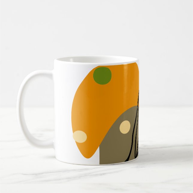 Caneca De Café Pontos de abstrato interessantes com folhas (Esquerda)