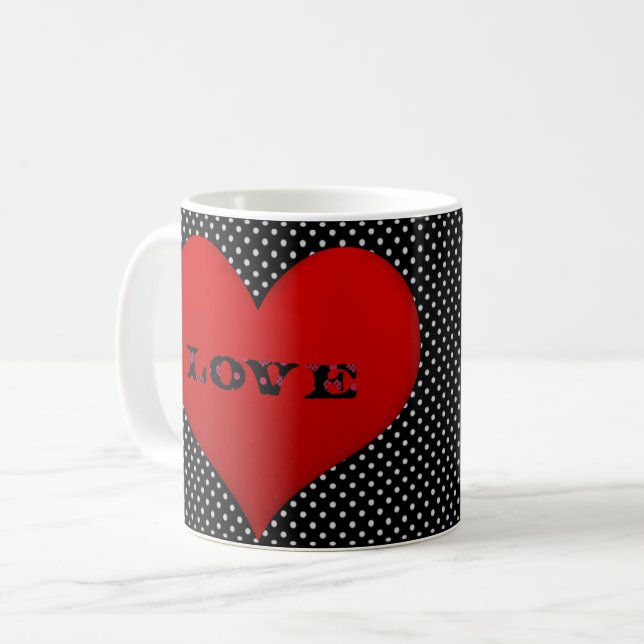 Caneca De Café pontos de amor (Frente Esquerda)