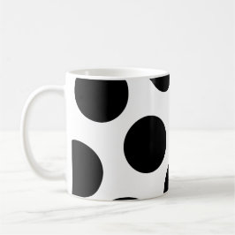 Caneca De Café Pontos Diagonais Pretos Grandes