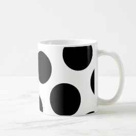 Caneca De Café Pontos Diagonais Pretos Grandes