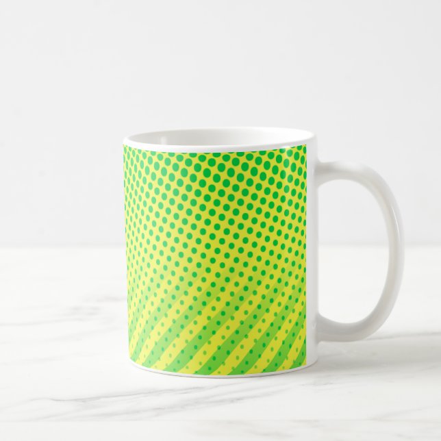 Caneca De Café Pontos e faixas amarelas e verdes (Direita)