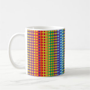 Caneca De Café Pontos e faixas do arco-íris