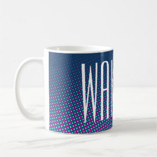 Caneca De Café Pontos Engraçados Padrão azul rosa + seu texto