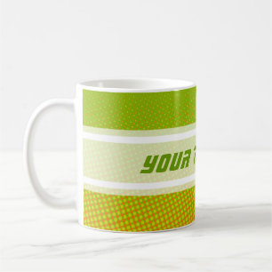 Caneca De Café Pontos Engraçados Padronizar cor de laranja verde