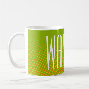 Caneca De Café Pontos Engraçados Padronizar cor de laranja verde