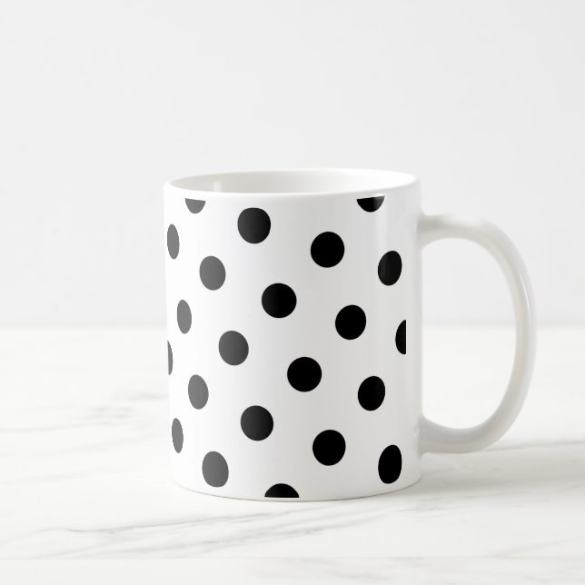 Caneca De Café Pontos Polka Pretos (Direita)