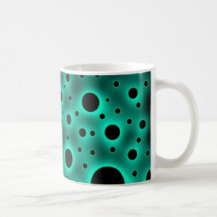Caneca De Café Pontos Pretos Modernos sobre Turquesa