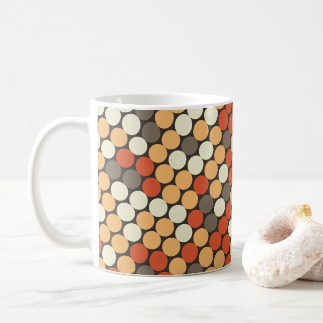 Caneca De Café Pontos retrô laranja (Com Donut)