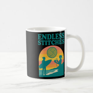 Caneca De Café Pontos Sem Fim Tricô Surf Retro Pôr do Sol