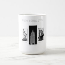 Pontos Turísticos de Nova York Preto e Branco Ilus