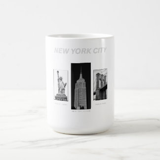 Caneca De Café Pontos Turísticos de Nova York Preto e Branco Ilus