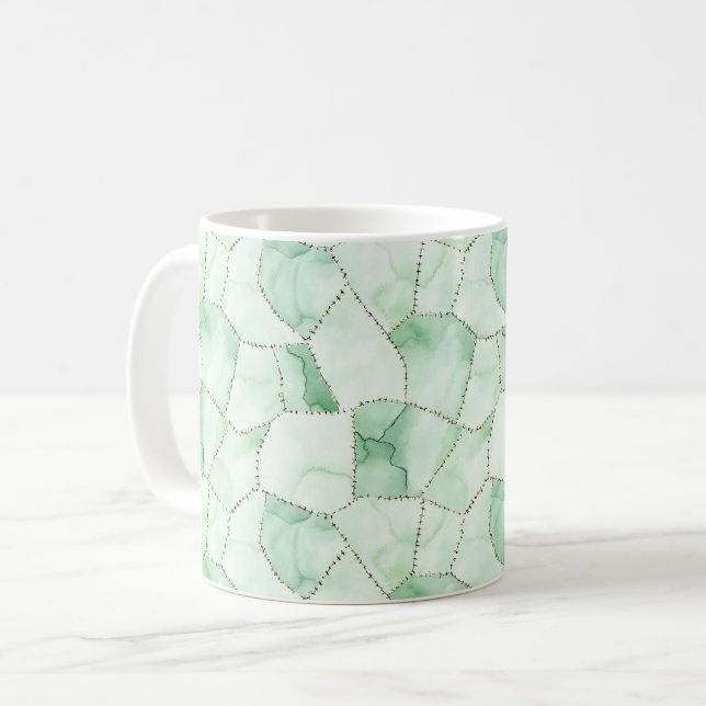 Caneca De Café Pontos Verdes (Frente Esquerda)