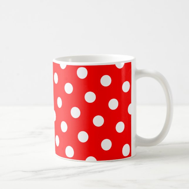 Caneca De Café Pontos Vermelhos e Brancos (Direita)