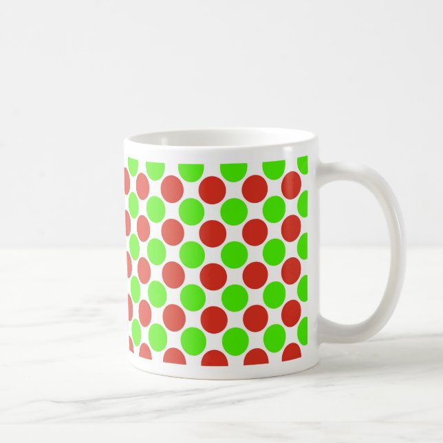 Caneca De Café Pontos vermelhos e verdes no branco (Direita)