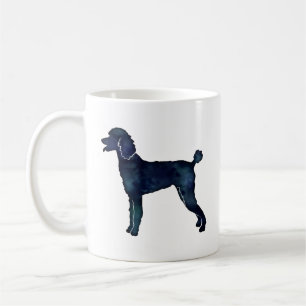 Caneca De Café Poodle Black Watercolor Silhouette