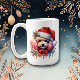 Caneca De Café Poodle de Aquarela Doce Personalizado