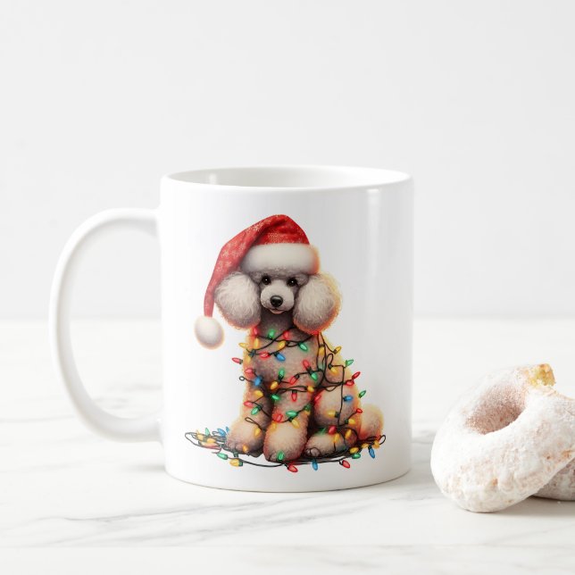 Caneca De Café Poodle Dog Puppy Natal (Com Donut)