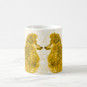 Caneca De Café Poodle Dourado
