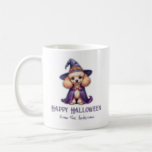 Caneca De Café Poodle Feliz Halloween