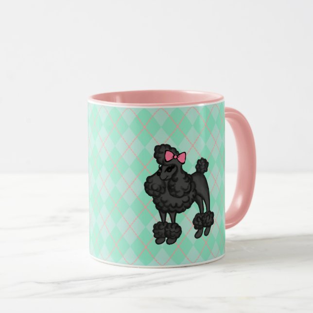 Caneca de Café Poodle Francês  (Frente Esquerda)