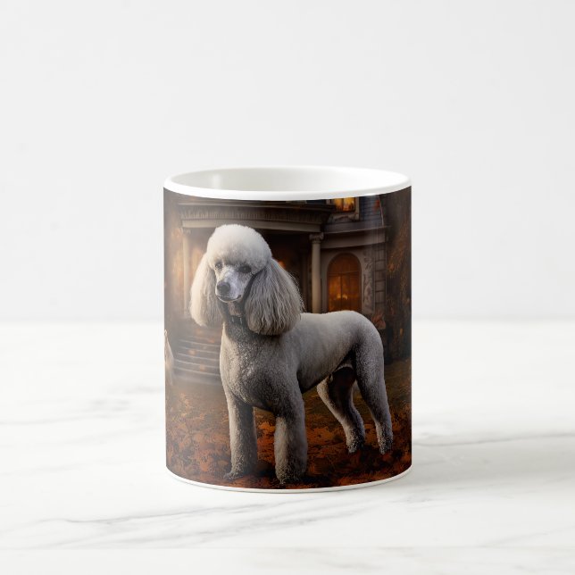 Caneca De Café Poodle Halloween Assustador (Centro)