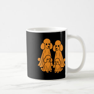 Caneca De Café Poodle Halloween Poodle Ghost Family Engraçado Cão