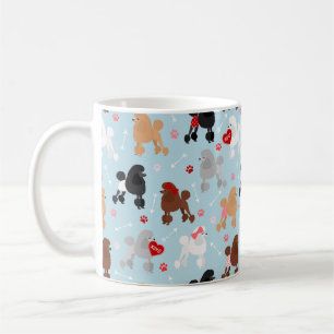Caneca De Café Poodle Namorados Padrão de Café