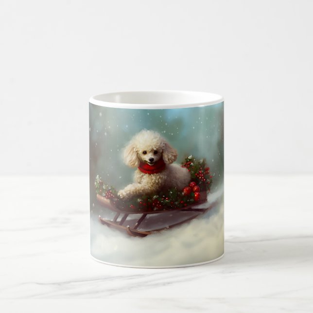 Caneca De Café Poodle Natal neve inverno (Centro)