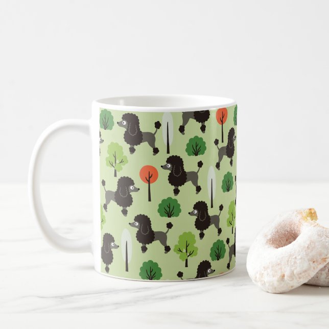 Caneca De Café Poodle no parque (Com Donut)
