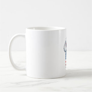Caneca De Café Poodle Patriótico de Óculos de Sol Desenho Vetoria
