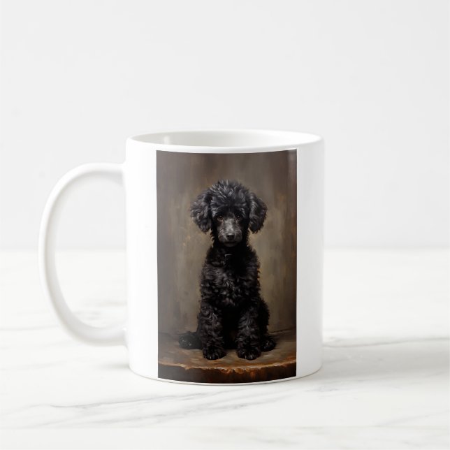 Caneca De Café Poodle Preto (Esquerda)