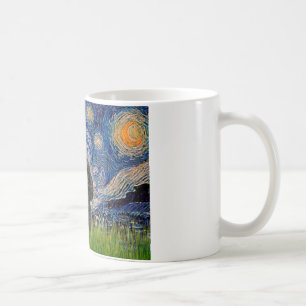 Caneca De Café Poodle (preto 1) - Starry Night