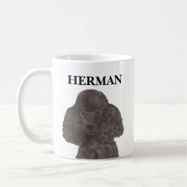 Caneca De Café Poodle Preto Personalizado