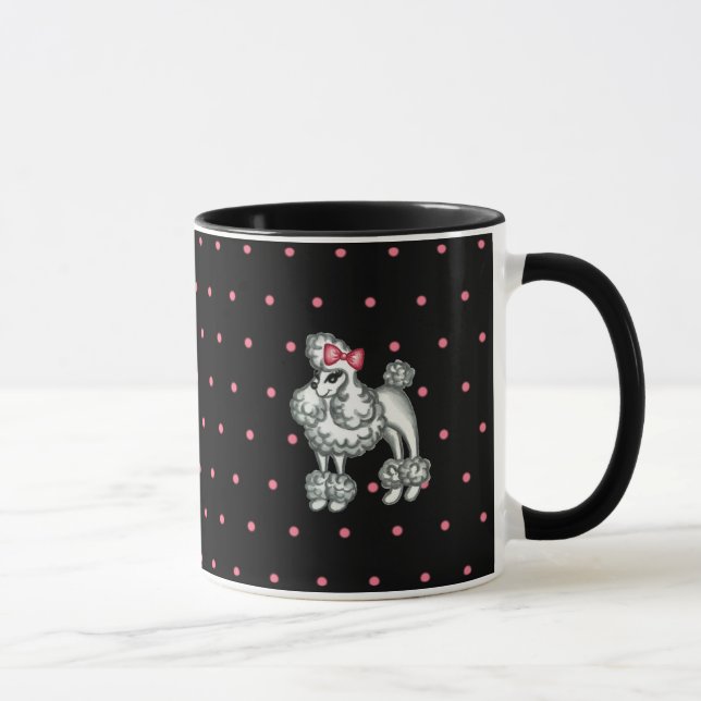 Caneca de Café Poodle Retro (Direita)