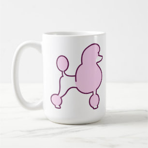 Caneca De Café Poodle Rosa de Texto Personalizado