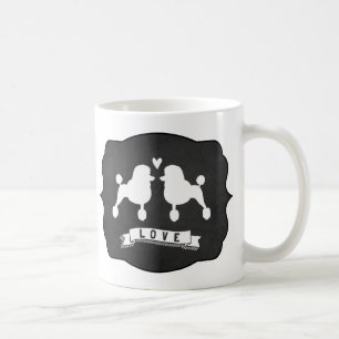 Caneca De Café Poodles Padrão do rico   Amor aos cães