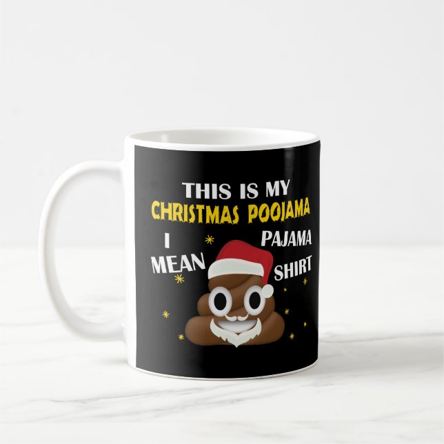 Caneca De Café Poop Emoji Este É Meu Poojama De Natal - Pajama (Esquerda)