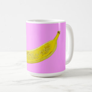Caneca De Café Pop Art Banana em amarelo